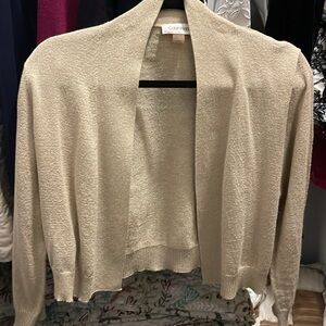 Calvin Klein Women's Beige Open-Front Sweater